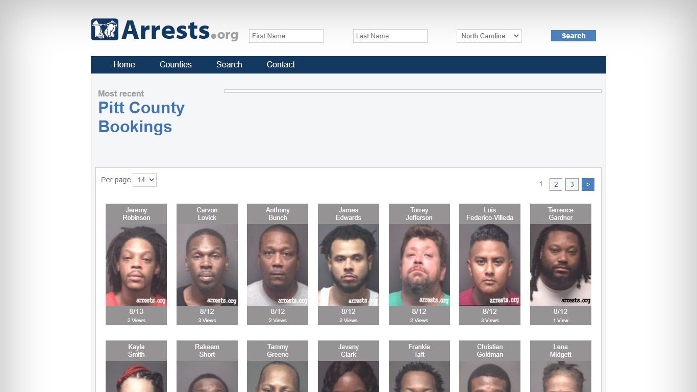 Pitt County Arrests and Inmate Search